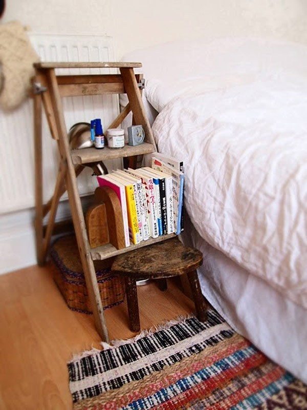  ideas for bedside tables with unusual design stool ladder