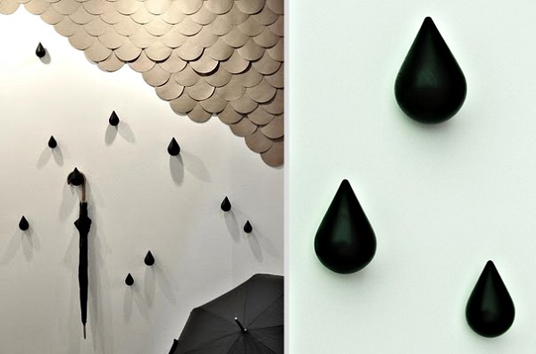 creative funky wall hooks designs raindrops