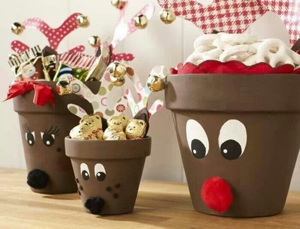 diy christmas flower pots reindeer treats