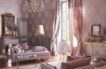 elegant-living-room-shabby-chic-style-decor-pastel-pink-interior-crystal-chandelier-frames-mirror