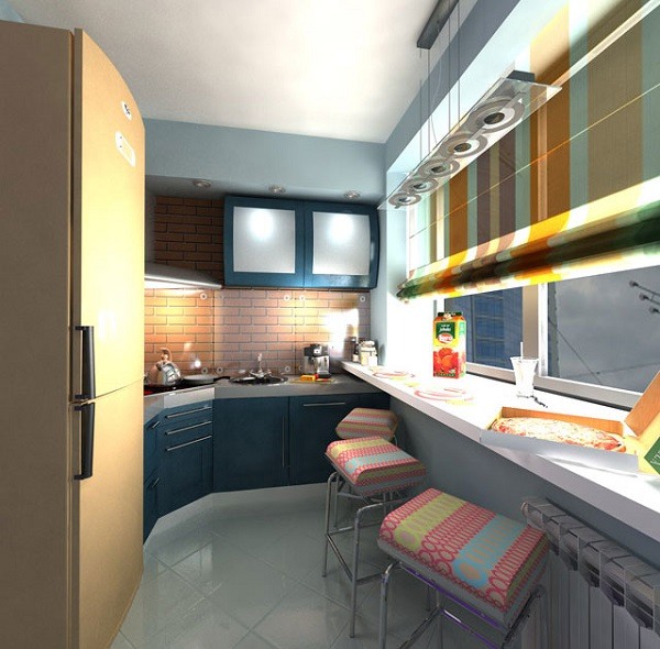 galley design ideas window breakfast bar black cabinets colorful window shades