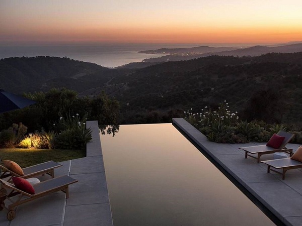 exterior design garden landscape coastline view infinity pool