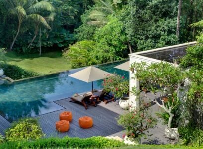 infinity-garden-pool-wooden-deck-bean-bags