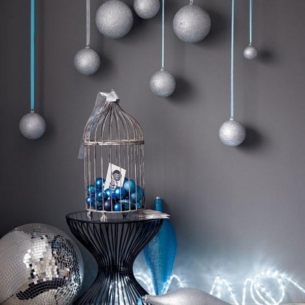 inspiring modern chirstmas decoration silver blue colors trends