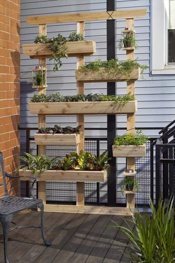 wall planter wood frame pallet furniture balcony garden
