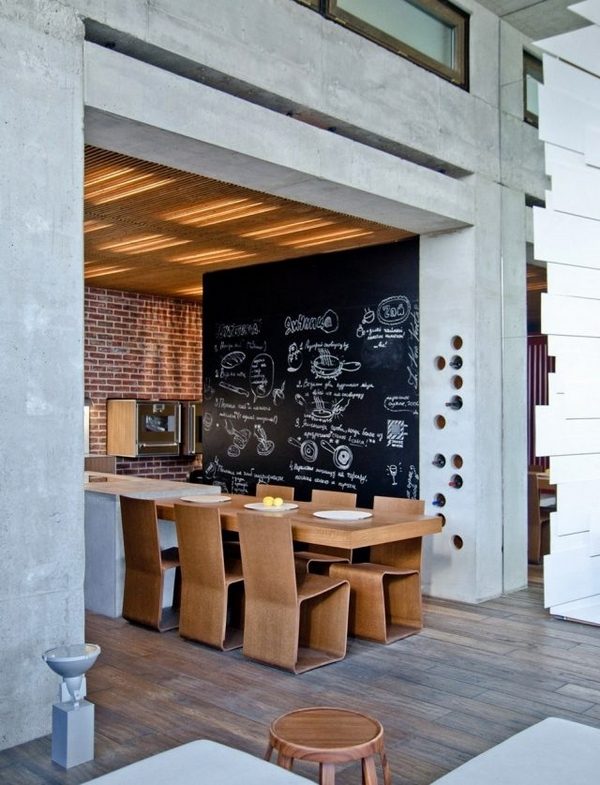  industrial style interior brick wall blackboard 