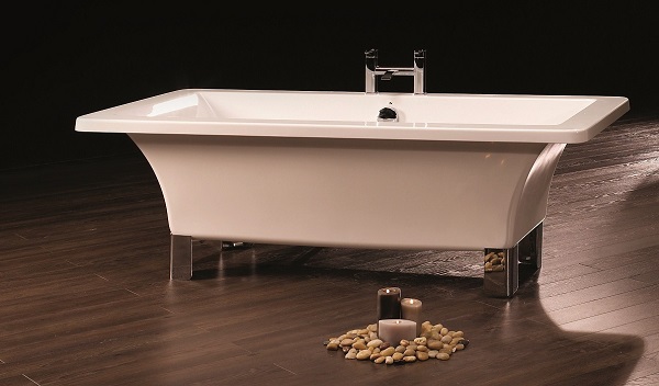 luxurious modern bathtub rectangular shape chrome legs