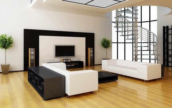 minimalist interior black white interior