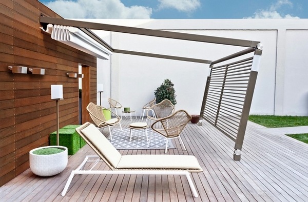 modern aluminum contemporary patio ideas wooden deck sun loungers