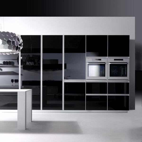 modern glossy black handleless cabinets contemporary design ideas