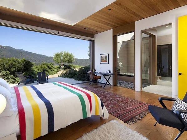 modern interior design luxurious bedroom glass wall 