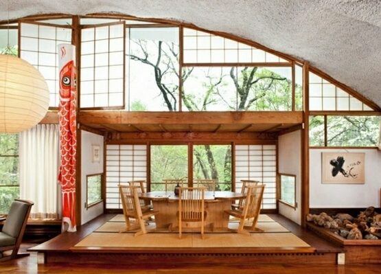 modern-japanese-style-house-interior-design-ideas-wooden-table-paper-screens