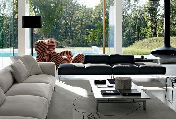 modern living room furniture ideas sofa set gray black low coffee table