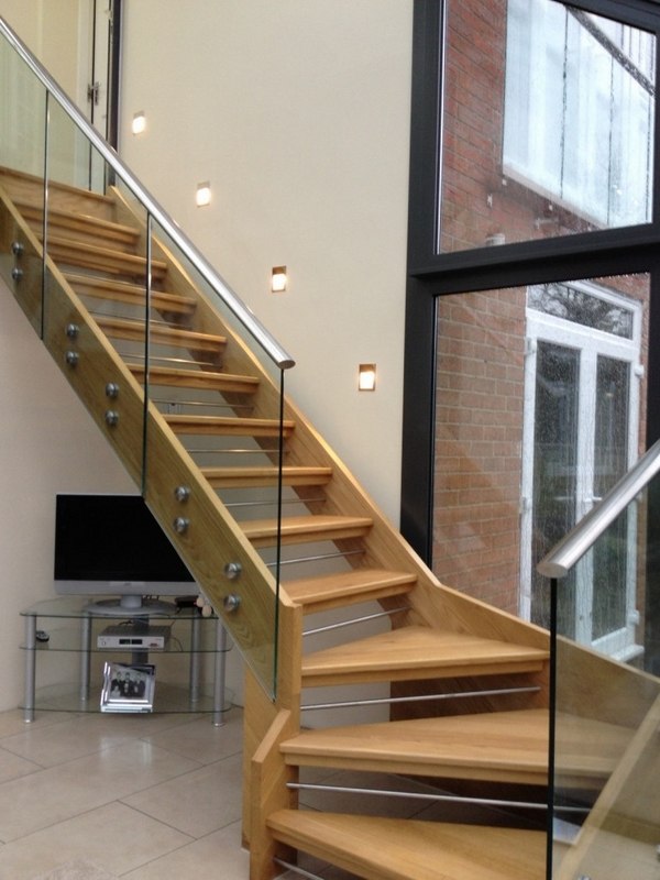 modern staircase oak glass railing interior staircase ideas