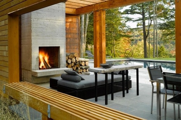 Modern Outdoor Fireplace Ideas The Eye, Contemporary Outdoor Fireplace Designs