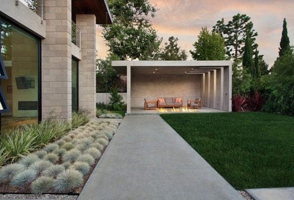 modern pergola concrete pergola outdoor furniture garden landscape ideas 
