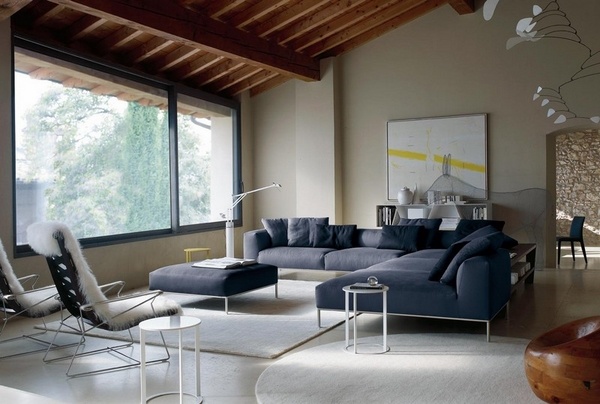 gray blue sofa white carpets contemporary living room furniture ideas