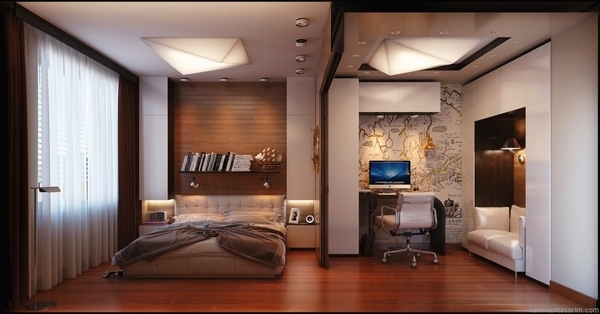 modern bedroom home office