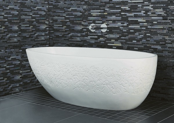 modern white oval shape bathroom furniture design ideas