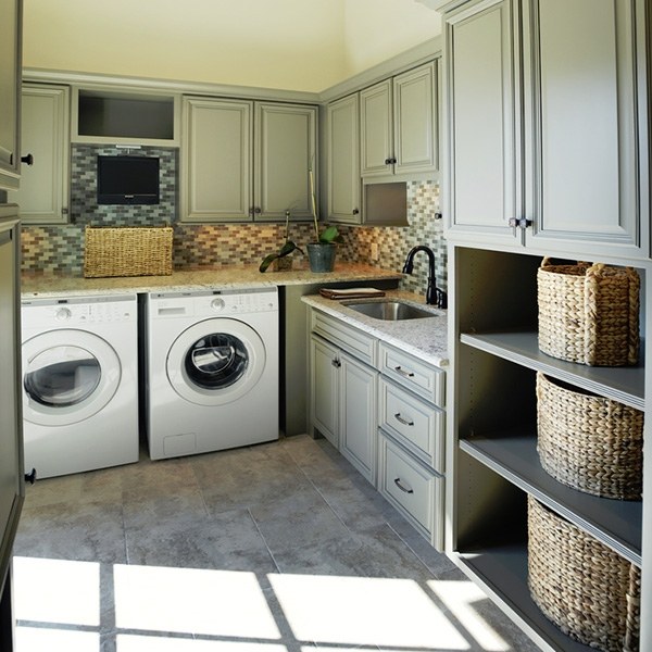 mudroom laundry room combo ideas storage cabinets countertop open shelves