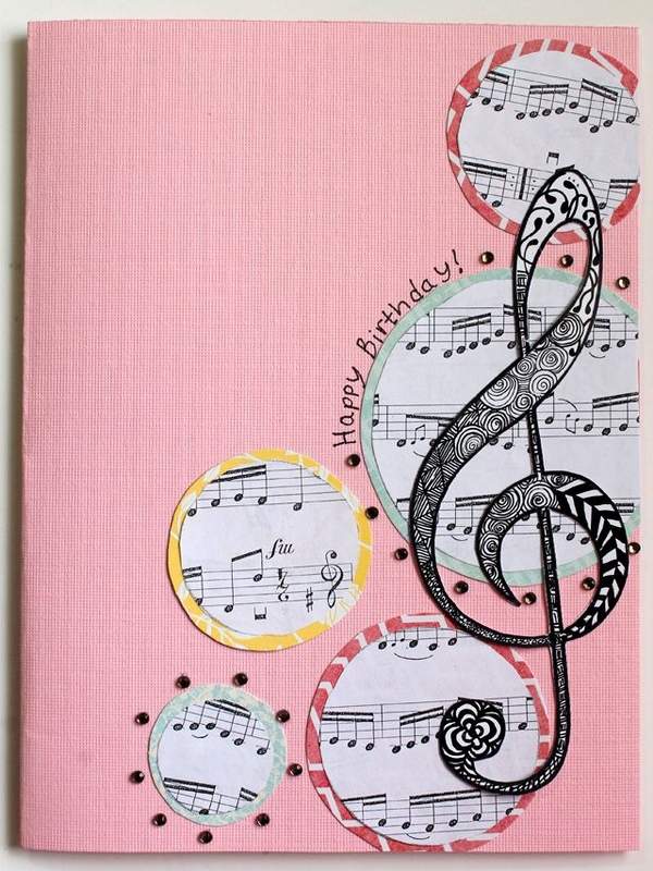 original creative DIY greeting card ideas music sheets