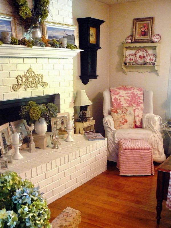 decor cozy armchair fireplace wood floor