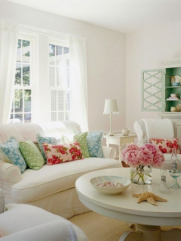 furniture white sofa set decorative pillows floral patterns