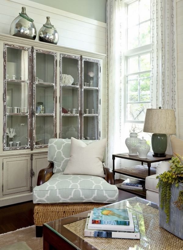 shabby chic style living room decor ideas vintage cupboard