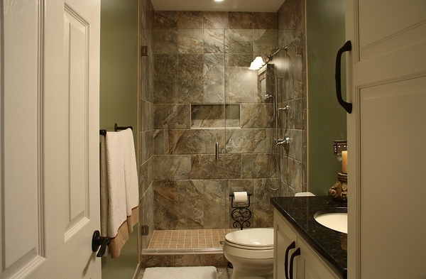 small bathroom ideas walk in shower glass walls white vanity