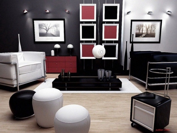  trendy black white interiors leather furniture 