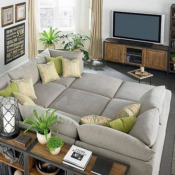 small living room sofa light gray upholstery decorative pillows