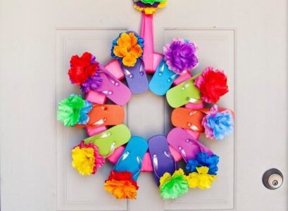 summer-decoration-ideas-DIY-flip-flop-wreath-ideas-flowers