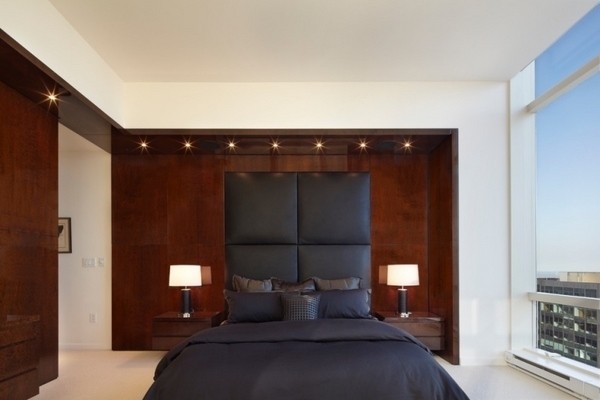 tall-headboard-ideas-contemporary-bedroom-leather-wood modern furniture ideas