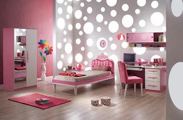 teen girl bedroom ideas pink color accents 