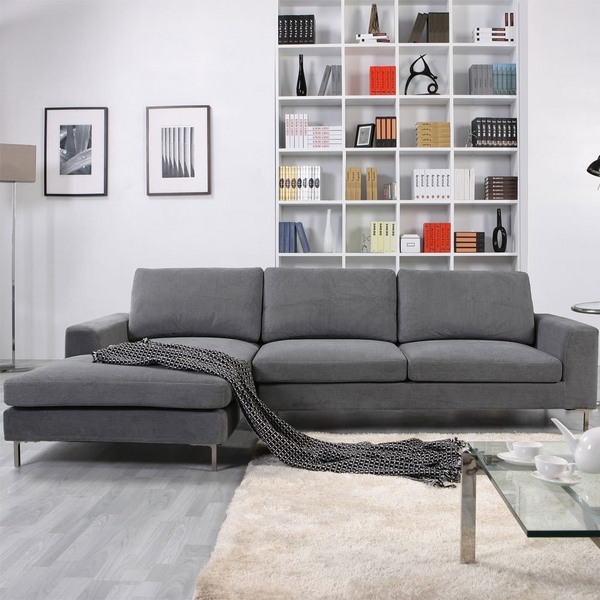 trendy living room furniture small sectional sofa design shag area rug 