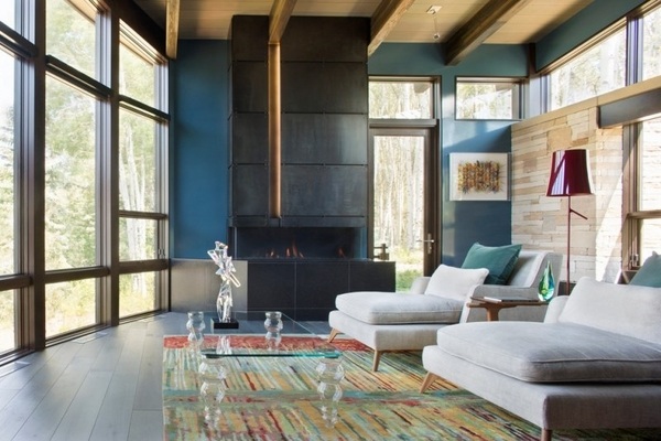 trendy wall colors living room gray petrol blue gray furniture