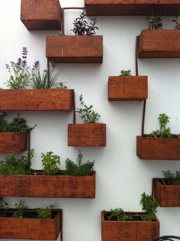 wall mounted wooden boxes living wall planter ideas home garden ideas