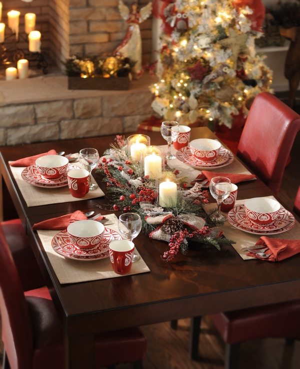 xmas table decorations holiday table setting Christmas centerpieces ideas
