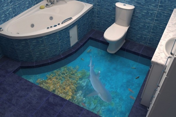 3D Flooring bathroom decoration ideas