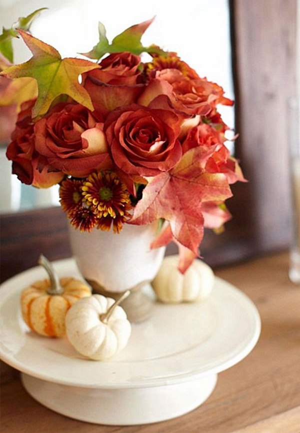 DIY fall fresh flowers autumn leaves 