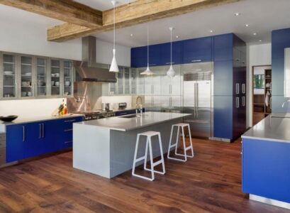 DIY-kitchen-renovation-blue-kitchen-cabinets-painting-old-kitchen-cabinets