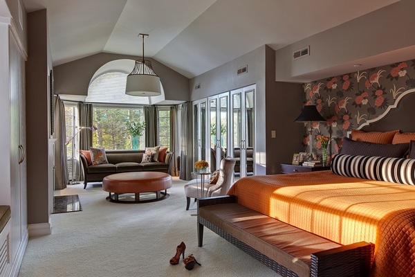 Designer bedroom ideas by Sanderson modern bedroom design ideas orange brown