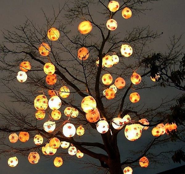 Halloween garden decoration tree lights