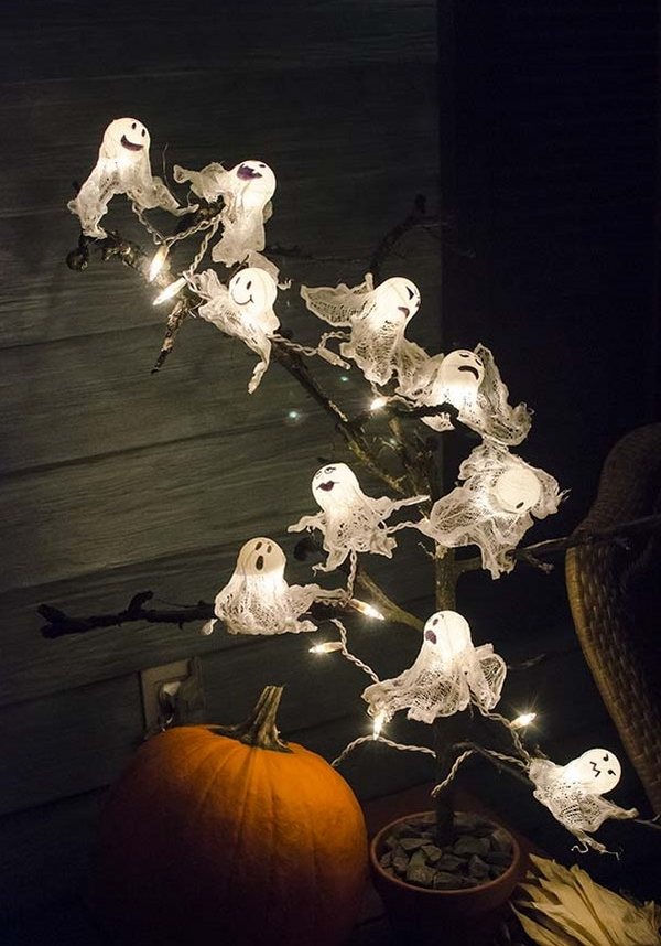 Halloween decorations pumpkins ghost lights