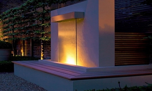 LED garden lighting modern water feature garden fountain