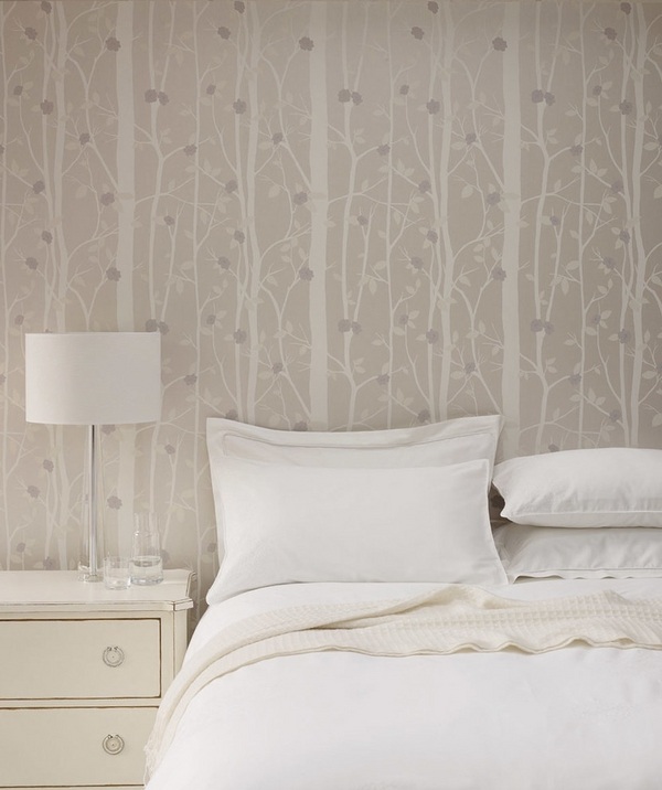 Laura Ashley wallpaper collections romantic bedroom neutral colors