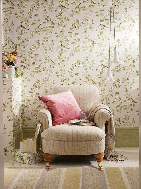 Laura Ashley wallpaper design bedroom ideas neutral colors