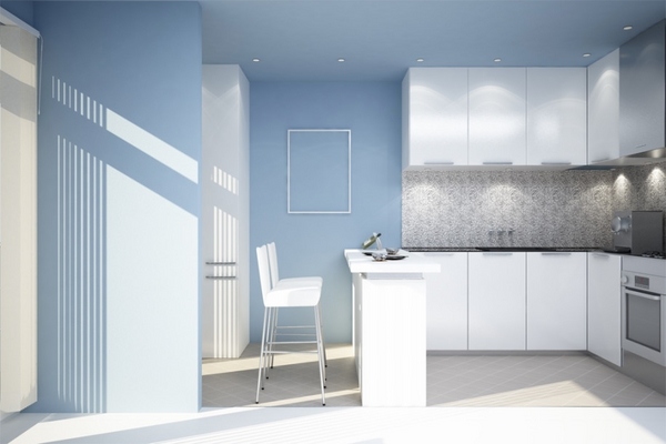 paint pastel blue wall color white cabinets