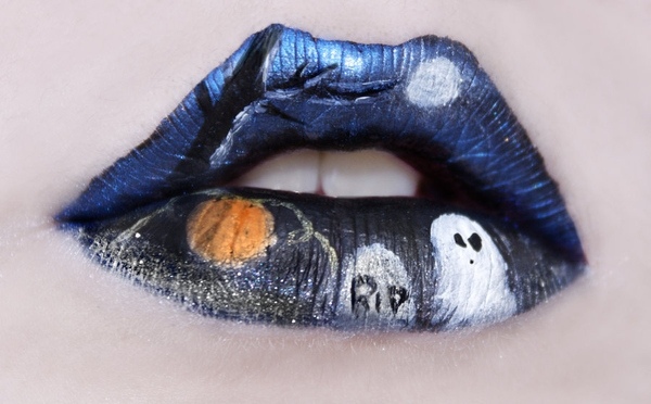 Quick-Halloween-makeup-ideas-DIY-halloween-makeup-lip-art-ghosts