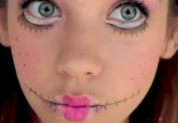 Simple Halloween makeup ideas DIY halloween make up creepy doll makeup ideas